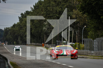 2021-08-18 - 52 Serra Daniel (bra), Molina Miguel (esp), Bird Sam (gbr), AF Corse, Ferrari 488 GTE Evo, action during the free practice and qualifying sessions of 24 Hours of Le Mans 2021, 4th round of the 2021 FIA World Endurance Championship, FIA WEC, on the Circuit de la Sarthe, from August 18 to 22, 2021 in Le Mans, France - Photo François Flamand / DPPI - 24 HOURS OF LE MANS 2021, 4TH ROUND OF THE 2021 FIA WORLD ENDURANCE CHAMPIONSHIP, WEC - ENDURANCE - MOTORS
