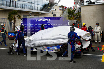 2021-08-19 - 21 Hedman Henrik (swe), Montoya Juan-Pablo (col), Hanley Ben (gbr), Dragonspeed USA, Oreca 07 - Gibson, after crash during the free practice and qualifying sessions of 24 Hours of Le Mans 2021, 4th round of the 2021 FIA World Endurance Championship, FIA WEC, on the Circuit de la Sarthe, from August 18 to 22, 2021 in Le Mans, France - Photo Xavi Bonilla / DPPI - 24 HOURS OF LE MANS 2021, 4TH ROUND OF THE 2021 FIA WORLD ENDURANCE CHAMPIONSHIP, WEC - ENDURANCE - MOTORS