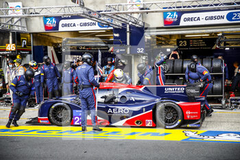 2021-08-19 - 23 Scheuermann John (usa), Tappy Duncan (gbr), United Autosports, Ligier JS P320 - Nissan, action, pit stop during the 2021 Road to Le Mans, 4th round of the 2021 Michelin Le Mans Cup on the Circuit des 24 Heures du Mans, from August 18 to 21, 2021 in Le Mans, France - Photo Xavi Bonilla / DPPI - 2021 ROAD TO LE MANS, 4TH ROUND OF THE 2021 MICHELIN LE MANS CUP - ENDURANCE - MOTORS