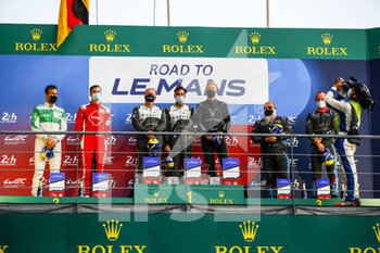 2021-08-19 - Wells Anthony (gbr), Noble Colin (gbr), Nielsen Racing, Ligier JS P320 - Nissan, portrait, podium with 66 Mattschull Alexandre (ger), Varrone Nicolas (arg), Rinaldi Racing, Duqueine M30 - D08 - Nissan and 69 Smith Maurice (usa), Bell Matt (gbr), Cool Racing, Ligier JS P320 - Nissan during the 2021 Road to Le Mans, 4th round of the 2021 Michelin Le Mans Cup on the Circuit des 24 Heures du Mans, from August 18 to 21, 2021 in Le Mans, France - Photo Xavi Bonilla / DPPI - 2021 ROAD TO LE MANS, 4TH ROUND OF THE 2021 MICHELIN LE MANS CUP - ENDURANCE - MOTORS