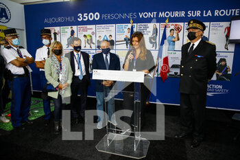 2021-08-21 - Fillon Pierre (fra), President of ACO, Todt Jean (fra), President of FIA, Marlène Schiappa, during the 24 Hours of Le Mans 2021, 4th round of the 2021 FIA World Endurance Championship, FIA WEC, on the Circuit de la Sarthe, from August 21 to 22, 2021 in Le Mans, France - Photo Xavi Bonilla / DPPI - 24 HOURS OF LE MANS 2021, 4TH ROUND OF THE 2021 FIA WORLD ENDURANCE CHAMPIONSHIP, WEC - ENDURANCE - MOTORS