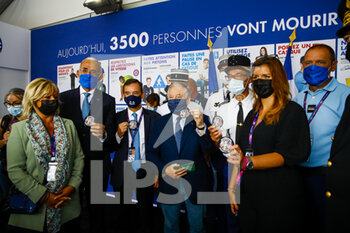 2021-08-21 - Fillon Pierre (fra), President of ACO, Todt Jean (fra), President of FIA, Schiappa Marlène during the 24 Hours of Le Mans 2021, 4th round of the 2021 FIA World Endurance Championship, FIA WEC, on the Circuit de la Sarthe, from August 21 to 22, 2021 in Le Mans, France - Photo Xavi Bonilla / DPPI - 24 HOURS OF LE MANS 2021, 4TH ROUND OF THE 2021 FIA WORLD ENDURANCE CHAMPIONSHIP, WEC - ENDURANCE - MOTORS