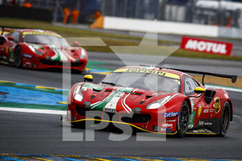 2021-08-21 - 52 Serra Daniel (bra), Molina Miguel (esp), Bird Sam (gbr), AF Corse, Ferrari 488 GTE Evo, action during the 24 Hours of Le Mans 2021, 4th round of the 2021 FIA World Endurance Championship, FIA WEC, on the Circuit de la Sarthe, from August 21 to 22, 2021 in Le Mans, France - Photo Xavi Bonilla / DPPI - 24 HOURS OF LE MANS 2021, 4TH ROUND OF THE 2021 FIA WORLD ENDURANCE CHAMPIONSHIP, WEC - ENDURANCE - MOTORS