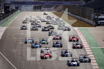 2021-10-24 - Race start of the race, depart, during the 2021 4 Hours of Portimao, 5th round of the 2021 European Le Mans Series, from October 21 to 24, 2021 on the Algarve International Circuit, in Portimao, Portugal - 2021 4 HOURS OF PORTIMAO, 5TH ROUND OF THE 2021 EUROPEAN LE MANS SERIES - ENDURANCE - MOTORS