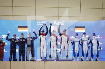 2021-11-06 - 83 Perrodo Francois (fra), Nielsen Nicklas (dnk), Rovera Alessio (ita), AF Corse, Ferrari 488 GTE Evo, PODIUM during the 8 Hours of Bahrain, 6th round of the 2021 FIA World Endurance Championship, FIA WEC, on the Bahrain International Circuit, from November 4 to 6, 2021 in Sakhir, Bahrain - 8 HOURS OF BAHRAIN, 6TH ROUND OF THE 2021 FIA WORLD ENDURANCE CHAMPIONSHIP, FIA WEC - ENDURANCE - MOTORS