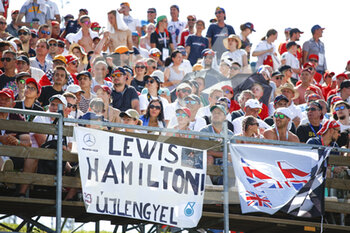 2021-07-31 - spectators, fans, HAMILTON Lewis (gbr), Mercedes AMG F1 GP W12 E Performance, during the Formula 1 Magyar Nagydij 2021, Hungarian Grand Prix, 11th round of the 2021 FIA Formula One World Championship from July 30 to August 1, 2021 on the Hungaroring, in Mogyorod, near Budapest, Hungary - Photo DPPI - FORMULA 1 MAGYAR NAGYDIJ 2021, HUNGARIAN GRAND PRIX - FORMULA 1 - MOTORS