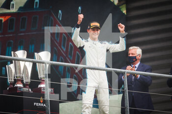 2021-08-29 - podium RUSSELL George (gbr), Williams Racing F1 FW43B, portrait during the Formula 1 Belgium Grand Prix, 12th round of the 2021 FIA Formula One World Championship from August 27 to 29, 2021 on the Circuit de Spa-Francorchamps, in Stavelot, near Liège, Belgium - Photo Antonin Vincent / DPPI - FORMULA 1 BELGIUM GRAND PRIX, 12TH ROUND OF THE 2021 FIA FORMULA ONE WORLD CHAMPIONSHIP - FORMULA 1 - MOTORS