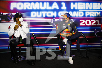 2021-09-04 - HAMILTON Lewis (gbr), Mercedes AMG F1 GP W12 E Performance, VERSTAPPEN Max (ned), Red Bull Racing Honda RB16B, portrait, press conference during the Formula 1 Heineken Dutch Grand Prix 2021, 13th round of the 2021 FIA Formula One World Championship from September 3 to 5, 2021 on the Circuit Zandvoort, in Zandvoort, Netherlands - FORMULA 1 HEINEKEN DUTCH GRAND PRIX 2021, 13TH ROUND OF THE 2021 FIA FORMULA ONE WORLD CHAMPIONSHIP - FORMULA 1 - MOTORS