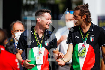 2021-09-12 - TORTU Filippo, in the F1 paddock, with TAMBERI Gianmarco, both of the Italian Olympics team, during the Formula 1 Heineken Gran Premio D'italia 2021, Italian Grand Prix, 14th round of the 2021 FIA Formula One World Championship from September 9 to 12, 2021 on the Autodromo Nazionale di Monza, in Monza, Italy - FORMULA 1 HEINEKEN GRAN PREMIO D'ITALIA 2021, ITALIAN GRAND PRIX, 14TH ROUND OF THE 2021 FIA FORMULA ONE WORLD CHAMPIONSHIP - FORMULA 1 - MOTORS
