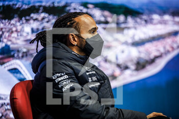 2021-09-23 - HAMILTON Lewis (gbr), Mercedes AMG F1 GP W12 E Performance, portrait press conference during the Formula 1 VTB Russian Grand Prix 2021, 15th round of the 2021 FIA Formula One World Championship from September 24 to 26, 2021 on the Sochi Autodrom, in Sochi, Russia - FORMULA 1 VTB RUSSIAN GRAND PRIX 2021, 15TH ROUND OF THE 2021 FIA FORMULA ONE WORLD CHAMPIONSHIP - FORMULA 1 - MOTORS