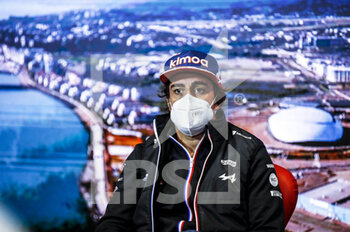 2021-09-23 - ALONSO Fernando (spa), Alpine F1 A521, portrait press conference during the Formula 1 VTB Russian Grand Prix 2021, 15th round of the 2021 FIA Formula One World Championship from September 24 to 26, 2021 on the Sochi Autodrom, in Sochi, Russia - FORMULA 1 VTB RUSSIAN GRAND PRIX 2021, 15TH ROUND OF THE 2021 FIA FORMULA ONE WORLD CHAMPIONSHIP - FORMULA 1 - MOTORS