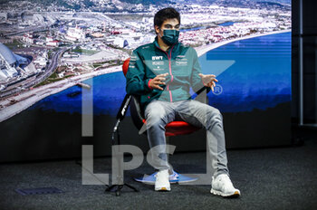 2021-09-23 - STROLL Lance (can), Aston Martin F1 AMR21, portrait press conference during the Formula 1 VTB Russian Grand Prix 2021, 15th round of the 2021 FIA Formula One World Championship from September 24 to 26, 2021 on the Sochi Autodrom, in Sochi, Russia - FORMULA 1 VTB RUSSIAN GRAND PRIX 2021, 15TH ROUND OF THE 2021 FIA FORMULA ONE WORLD CHAMPIONSHIP - FORMULA 1 - MOTORS