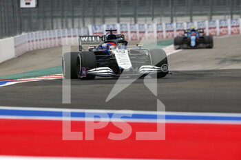 2021-09-26 - 63 RUSSELL George (gbr), Williams Racing F1 FW43B, action during the Formula 1 VTB Russian Grand Prix 2021, 15th round of the 2021 FIA Formula One World Championship from September 24 to 26, 2021 on the Sochi Autodrom, in Sochi, Russia - FORMULA 1 VTB RUSSIAN GRAND PRIX 2021, 15TH ROUND OF THE 2021 FIA FORMULA ONE WORLD CHAMPIONSHIP - FORMULA 1 - MOTORS