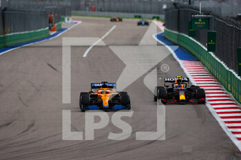 2021-09-26 - 03 RICCIARDO Daniel (aus), McLaren MCL35M, action during the Formula 1 VTB Russian Grand Prix 2021, 15th round of the 2021 FIA Formula One World Championship from September 24 to 26, 2021 on the Sochi Autodrom, in Sochi, Russia - FORMULA 1 VTB RUSSIAN GRAND PRIX 2021, 15TH ROUND OF THE 2021 FIA FORMULA ONE WORLD CHAMPIONSHIP - FORMULA 1 - MOTORS