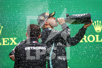 2021-10-10 - BOTTAS Valtteri (fin), Mercedes AMG F1 GP W12 E Performance, portrait celebrating his victory podium during the Formula 1 Rolex Turkish Grand Prix 2021, 16th round of the 2021 FIA Formula One World Championship from October 8 to 10, 2021 on the Istanbul Park, in Tuzla, Turkey - FORMULA 1 ROLEX TURKISH GRAND PRIX 2021, 16TH ROUND OF THE 2021 FIA FORMULA ONE WORLD CHAMPIONSHIP - FORMULA 1 - MOTORS