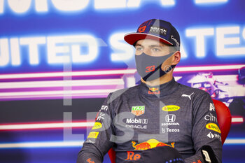 2021-10-23 - VERSTAPPEN Max (ned), Red Bull Racing Honda RB16B, portrait, press conference during the Formula 1 Aramco United States Grand Prix 2021, 17th round of the 2021 FIA Formula One World Championship from October 21 to 24, 2021 on the Circuit of the Americas, in Austin, Texas, United States of American - FORMULA 1 ARAMCO UNITED STATES GRAND PRIX 2021, 17TH ROUND OF THE 2021 FIA FORMULA ONE WORLD CHAMPIONSHIP - FORMULA 1 - MOTORS