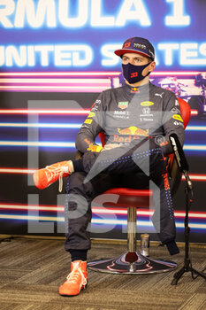 2021-10-23 - press conference VERSTAPPEN Max (ned), Red Bull Racing Honda RB16B, portrait during the Formula 1 Aramco United States Grand Prix 2021, 17th round of the 2021 FIA Formula One World Championship from October 21 to 24, 2021 on the Circuit of the Americas, in Austin, Texas, United States of American - FORMULA 1 ARAMCO UNITED STATES GRAND PRIX 2021, 17TH ROUND OF THE 2021 FIA FORMULA ONE WORLD CHAMPIONSHIP - FORMULA 1 - MOTORS