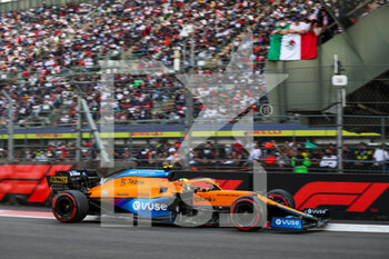 2021-11-05 - 04 NORRIS Lando (gbr), McLaren MCL35M, action during the Formula 1 Gran Premio De La Ciudad De Mexico 2021, Mexico City Grand Prix, 18th round of the 2021 FIA Formula One World Championship from November 5 to 7, 2021 on the Autodromo Hermanos Rodriguez, in Mexico City, Mexico - FORMULA 1 GRAN PREMIO DE LA CIUDAD DE MEXICO 2021, MEXICO CITY GRAND PRIX, 18TH ROUND OF THE 2021 FIA FORMULA ONE WORLD CHAMPIONSHIP - FORMULA 1 - MOTORS