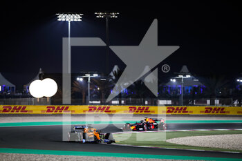 2021-11-20 - 03 RICCIARDO Daniel (aus), McLaren MCL35M, 33 VERSTAPPEN Max (nld), Red Bull Racing Honda RB16B, action during the Formula 1 Ooredoo Qatar Grand Prix 2021, 20th round of the 2021 FIA Formula One World Championship from November 19 to 21, 2021 on the Losail International Circuit, in Lusail, Qatar - FORMULA 1 OOREDOO QATAR GRAND PRIX 2021, 20TH ROUND OF THE 2021 FIA FORMULA ONE WORLD CHAMPIONSHIP - FORMULA 1 - MOTORS