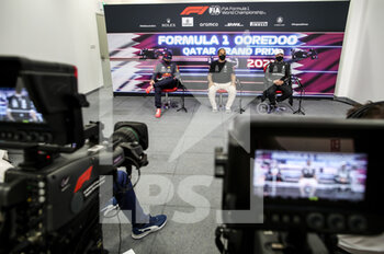 2021-11-20 - VERSTAPPEN Max (ned), Red Bull Racing Honda RB16B, portrait HAMILTON Lewis (gbr), Mercedes AMG F1 GP W12 E Performance, portrait BOTTAS Valtteri (fin), Mercedes AMG F1 GP W12 E Performance, portrait during the Formula 1 Ooredoo Qatar Grand Prix 2021, 20th round of the 2021 FIA Formula One World Championship from November 19 to 21, 2021 on the Losail International Circuit, in Lusail, Qatar - FORMULA 1 OOREDOO QATAR GRAND PRIX 2021, 20TH ROUND OF THE 2021 FIA FORMULA ONE WORLD CHAMPIONSHIP - FORMULA 1 - MOTORS
