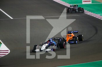 2021-11-21 - 63 RUSSELL George (gbr), Williams Racing F1 FW43B, 03 RICCIARDO Daniel (aus), McLaren MCL35M, action during the Formula 1 Ooredoo Qatar Grand Prix 2021, 20th round of the 2021 FIA Formula One World Championship from November 19 to 21, 2021 on the Losail International Circuit, in Lusail, Qatar - FORMULA 1 OOREDOO QATAR GRAND PRIX 2021, 20TH ROUND OF THE 2021 FIA FORMULA ONE WORLD CHAMPIONSHIP - FORMULA 1 - MOTORS