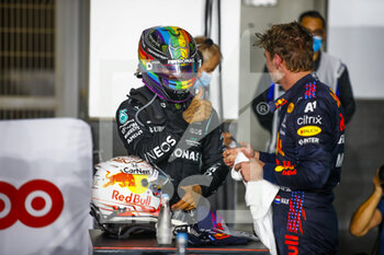2021-11-21 - HAMILTON Lewis (gbr), Mercedes AMG F1 GP W12 E Performance, VERSTAPPEN Max (ned), Red Bull Racing Honda RB16B, portrait during the Formula 1 Ooredoo Qatar Grand Prix 2021, 20th round of the 2021 FIA Formula One World Championship from November 19 to 21, 2021 on the Losail International Circuit, in Lusail, Qatar - FORMULA 1 OOREDOO QATAR GRAND PRIX 2021, 20TH ROUND OF THE 2021 FIA FORMULA ONE WORLD CHAMPIONSHIP - FORMULA 1 - MOTORS