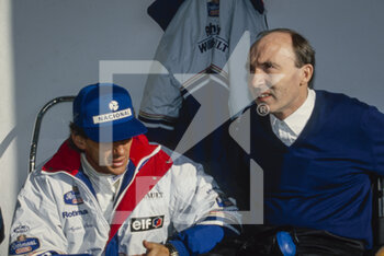 2021-11-28 - Senna Ayrton (bra) with Sir Frank Williams during the pre-season test prior the 1994 FIA Formula One World Championship on the Circuito Estoril, in Portugal in February, 1994 in Estoril, Portugal - FRANK WILLIAMS FROM 1942 TO 2021 - FORMULA 1 - MOTORS