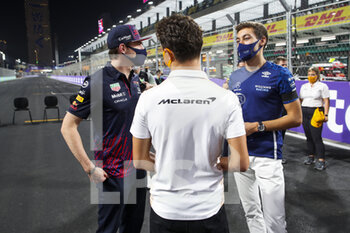 2021-12-05 - VERSTAPPEN Max (ned), Red Bull Racing Honda RB16B, RUSSELL George (gbr), Williams Racing F1 FW43B, NORRIS Lando (gbr), McLaren MCL35M, portrait during the Formula 1 stc Saudi Arabian Grand Prix 2021, 21th round of the 2021 FIA Formula One World Championship from December 3 to 5, 2021 on the Jeddah Corniche Circuit, in Jeddah, Saudi Arabia - FORMULA 1 STC SAUDI ARABIAN GRAND PRIX 2021, 21TH ROUND OF THE 2021 FIA FORMULA ONE WORLD CHAMPIONSHIP - FORMULA 1 - MOTORS