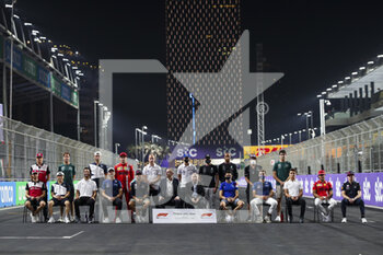2021-12-05 - F1 Drivers, Stefano Domenicali CEO of Formula One Group, celebrating Jean Todt during the Formula 1 stc Saudi Arabian Grand Prix 2021, 21th round of the 2021 FIA Formula One World Championship from December 3 to 5, 2021 on the Jeddah Corniche Circuit, in Jeddah, Saudi Arabia - FORMULA 1 STC SAUDI ARABIAN GRAND PRIX 2021, 21TH ROUND OF THE 2021 FIA FORMULA ONE WORLD CHAMPIONSHIP - FORMULA 1 - MOTORS