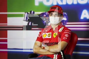 2021-12-09 - LECLERC Charles (mco), Scuderia Ferrari SF21, portrait, Thursday press conference during the Formula 1 Etihad Airways Abu Dhabi Grand Prix 2021, 22th round of the 2021 FIA Formula One World Championship from December 10 to 12, 2021 on the Yas Marina Circuit, in Yas Island, Abu Dhabi - FORMULA 1 ETIHAD AIRWAYS ABU DHABI GRAND PRIX 2021, 22TH ROUND OF THE 2021 FIA FORMULA ONE WORLD CHAMPIONSHIP - FORMULA 1 - MOTORS