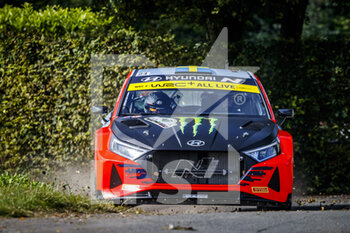 2021-08-14 - 24 Oliver SOLBERG (SWE), Aaron JOHNSTON (IRL), HYUNDAI MOTORSPORT N HYUNDAI i20, RC2 Rally2, action during the 2021 Ypres Rally Belgium, 8th round of the 2021 FIA WRC, FIA World Rally Championship, from August 13 to 15, 2021 in Ypres, Belgium - Photo Grégory Lenormand / DPPI - 2021 YPRES RALLY BELGIUM, 8TH ROUND OF THE 2021 FIA WRC, WORLD RALLY CHAMPIONSHIP - RALLY - MOTORS