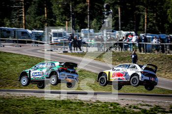 2021-08-22 - 01 KRISTOFFERSSON Johan (SWE), team KYB EKS JC, Audi S1, World RX, action, 23 SZABO Krisztian (HUN), team GRX-SET World RX Team, Hyundai i20, World RX, action, during the World RX of Sweden, 2nd round of the 2021 FIA World Rallycross Championship, FIA WRX, on August 21st and 22nd on the Holjes Motorstadion, in Holjes, Sweden - Photo Paulo Maria / DPPI - WORLD RX OF SWEDEN, 2ND ROUND OF THE 2021 FIA WORLD RALLYCROSS CHAMPIONSHIP, FIA WRX - RALLY - MOTORS
