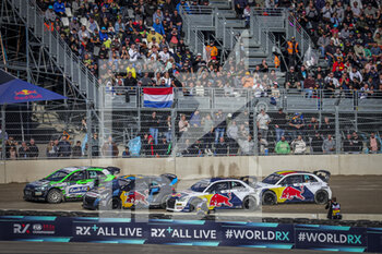 2021-10-10 - 21 HANSEN Timmy (SWE), team Hansen World RX Team, Peugeot 208, World RX, action, 01 KRISTOFFERSSON Johan (SWE), team KYB EKS JC, Audi S1, World RX, action, 23 SZABO Krisztian (HUN), team GRX-SET World RX Team, Hyundai i20, World RX, action, 91 IDE Enzo (BEL), team KYB EKS JC of World RX, Audi S1, World RX, action during the World RX of Benelux, 6th round of the 2021 FIA World Rallycross Championship, FIA WRX, from October 8 and 10 on the Circuit de Spa-Francorchamps, in Stavelot, Belgium - WORLD RX OF BENELUX, 6TH ROUND OF THE 2021 FIA WORLD RALLYCROSS CHAMPIONSHIP, FIA WRX - RALLY - MOTORS
