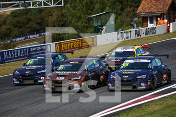 2021-10-17 - 96 Azcona Mikel (spa), Zengo Motorsport, Cupra Leon Competicion TCR, 55 Boldizs Bence (hun), Zengo Motorsport Drivers' Academy, Cupra Leon Competicion TCR, 28 Gene Jordi (esp), Zengo Motorsport Drivers' Academy, Cupra Leon Competicion TCR, action during the 2021 FIA WTCR Race of France, 6th round of the 2021 FIA World Touring Car Cup, on the Circuit Pau-Arnos, from October 16 to 17, 2021 in Arnos, France - 2021 FIA WTCR RACE OF FRANCE, 6TH ROUND OF THE 2021 FIA WORLD TOURING CAR CUP - RALLY - MOTORS