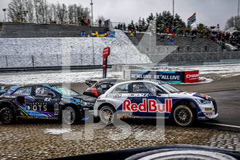 2021-11-28 - 01 KRISTOFFERSSON Johan (SWE), team KYB EKS JC, Audi S1, World RX, action, 27 JEANNEY David (fra), of team Patrick Guillamaire, Hyundai i20, of World RX, action during the World RX of Germany, 8th and 9th round of the 2021 FIA World Rallycross Championship, FIA WRX, from November 27 and 28 on the Nürburgring, in Nürburg, Germany - 2021 FIA WORLD RALLYCROSS CHAMPIONSHIP, FIA WRX - RALLY - MOTORS
