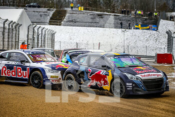 2021-11-28 - 21 HANSEN Timmy (SWE), team Hansen World RX Team, Peugeot 208, World RX, action, 01 KRISTOFFERSSON Johan (SWE), team KYB EKS JC, Audi S1, World RX, action during the World RX of Germany, 8th and 9th round of the 2021 FIA World Rallycross Championship, FIA WRX, from November 27 and 28 on the Nürburgring, in Nürburg, Germany - 2021 FIA WORLD RALLYCROSS CHAMPIONSHIP, FIA WRX - RALLY - MOTORS
