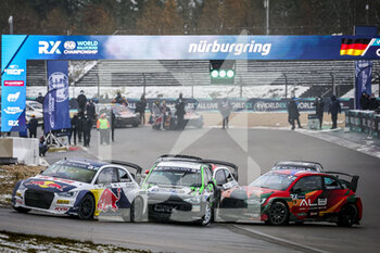 2021-11-28 - 01 KRISTOFFERSSON Johan (SWE), team KYB EKS JC, Audi S1, World RX, action, 23 SZABO Krisztian (HUN), team GRX-SET World RX Team, Hyundai i20, World RX, action during the World RX of Germany, 8th and 9th round of the 2021 FIA World Rallycross Championship, FIA WRX, from November 27 and 28 on the Nürburgring, in Nürburg, Germany - 2021 FIA WORLD RALLYCROSS CHAMPIONSHIP, FIA WRX - RALLY - MOTORS