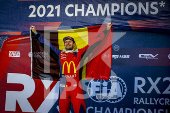 2021-11-28 - Guillaume DE RIDDER, (bel) RX2e, podium, portrait during the World RX of Germany, 8th and 9th round of the 2021 FIA World Rallycross Championship, FIA WRX, from November 27 and 28 on the Nürburgring, in Nürburg, Germany - 2021 FIA WORLD RALLYCROSS CHAMPIONSHIP, FIA WRX - RALLY - MOTORS