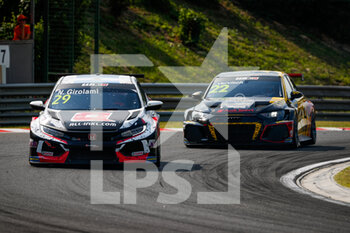 2021-08-22 - 29 Girolami Nestor (arg), ALL-INKL.COM Munnich Motorsport, Honda Civic Type R TCR (FK8), 22 Vervisch Frederic (bel), Comtoyou Team Audi Sport, Audi RS 3 LMS TCR (2021), action during the 2021 FIA WTCR Race of Hungary, 4th round of the 2021 FIA World Touring Car Cup, Hungaroring, from August 20 to 22, 2021 in Budapest - Photo Florent Gooden / DPPI - 2021 FIA WTCR RACE OF HUNGARY, 4TH ROUND OF THE 2021 FIA WORLD TOURING CAR CUP - GRAND TOURISM - MOTORS