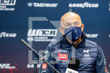 2021-11-05 - Tarquini Gabriele (ita), BRC Hyundai N Lukoil Squadra Corse, Hyundai Elantra N TCR, portrait press conference during the 2021 FIA WTCR Race of Italy, 7th round of the 2021 FIA World Touring Car Cup, on the Adria International Raceway, from November 6 to 7, 2021 in Adria, Italy - 2021 FIA WTCR RACE OF ITALY, 7TH ROUND OF THE 2021 FIA WORLD TOURING CAR CUP - GRAND TOURISM - MOTORS