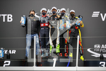 2021-11-28 - Azcona Mikel (spa), Zengo Motorsport, Cupa Leon Competicion TCR, portrait Vernay Jean-Karl (fra), Engstler Hyundai N Liqui Moly Racing Team, Hyundai Elantra N TCR, portrait Vervisch Frederic (bel), Comtoyou Team Audi Sport, Audi RS 3 LMS TCR (2021), portrait Magnus Gilles (bel), Comtoyou Team Audi Sport, Audi RS 3 LMS TCR (2021), portrait podium during the 2021 FIA WTCR Race of Russia, 8th round of the 2021 FIA World Touring Car Cup, on the Sochi Autodrom, from November 27 to 28, 2021 in Sochi, Russia- Photo Xavi Bonilla / DPPI - 2021 FIA WTCR RACE OF RUSSIA, 8TH ROUND OF THE 2021 FIA WORLD TOURING CAR CUP - GRAND TOURISM - MOTORS