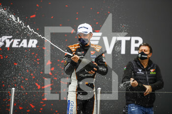 2021-11-28 - Azcona Mikel (spa), Zengo Motorsport, Cupa Leon Competicion TCR, portrait celebrating his victory podium during the 2021 FIA WTCR Race of Russia, 8th round of the 2021 FIA World Touring Car Cup, on the Sochi Autodrom, from November 27 to 28, 2021 in Sochi, Russia- Photo Xavi Bonilla / DPPI - 2021 FIA WTCR RACE OF RUSSIA, 8TH ROUND OF THE 2021 FIA WORLD TOURING CAR CUP - GRAND TOURISM - MOTORS