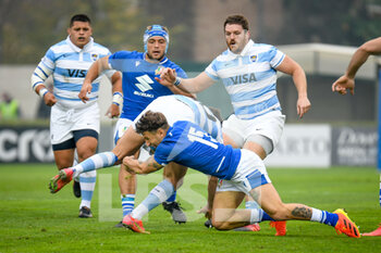 2021-11-13 - Santiago Carreras (Argentina) tackled by Matteo Minozzi (Italy) - TEST MATCH 2021, ITALIA VS ARGENTINA - AUTUMN NATIONS SERIES - RUGBY