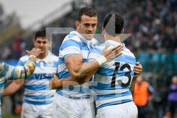 2021-11-13 - Matias Moroni (Argentina) celebrates after scoring a try with teammate Emiliano Boffelli (Argentina) - TEST MATCH 2021, ITALIA VS ARGENTINA - AUTUMN NATIONS SERIES - RUGBY