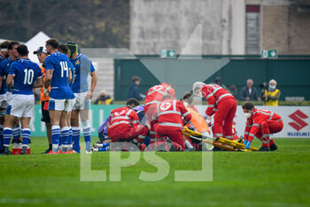2021-11-13 - Marco Riccioni (Italy) injuried and helped my medical staff - TEST MATCH 2021, ITALIA VS ARGENTINA - AUTUMN NATIONS SERIES - RUGBY