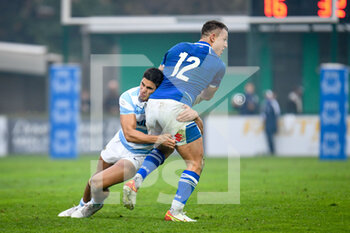 2021-11-13 - Luca Morisi (Italy) tackled by Lucio Cinti (Argentina) - TEST MATCH 2021, ITALIA VS ARGENTINA - AUTUMN NATIONS SERIES - RUGBY