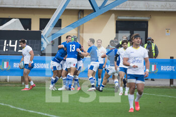 2021-11-20 - Pierre BRUNO (Italy) celebrates after his try - ITALIA VS URUGUAY - AUTUMN NATIONS SERIES - RUGBY