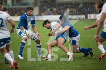 2021-11-20 - Diego ARDAO (Uruguay) is plated by Luca BIGI (Italy)  - ITALIA VS URUGUAY - AUTUMN NATIONS SERIES - RUGBY