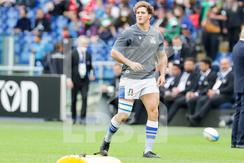 2021-11-06 - Italy' captain Michele Lamaro during heating - ITALY VS NEW ZELAND - AUTUMN NATIONS SERIES - RUGBY