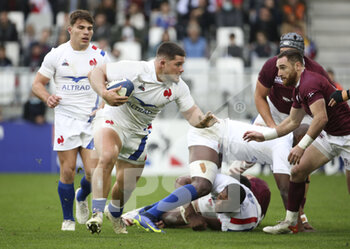 2021-11-14 - Julien Marchand of France, Vasil Lobzhanidze of Georgia during the Autumn Nations Series 2021, rugby union test match between France and Georgia on November 14, 2021 at Stade Matmut Atlantique in Bordeaux, France - TEST MATCH 2021 - FRANCE VS GEORGIA - AUTUMN NATIONS SERIES - RUGBY